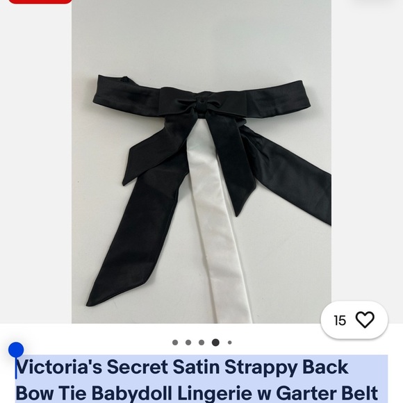 New! Victoria’s Secret black and white Bow Topped Playsuit Lingerie NWT small - Picture 8 of 9